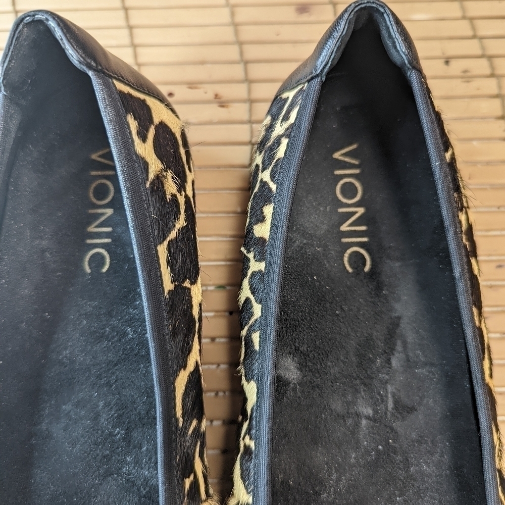 Vionic Spark "Pera" Flats Gold Chain Leopard Calf Hair Orthopedic Designed women - Picture 6 of 11